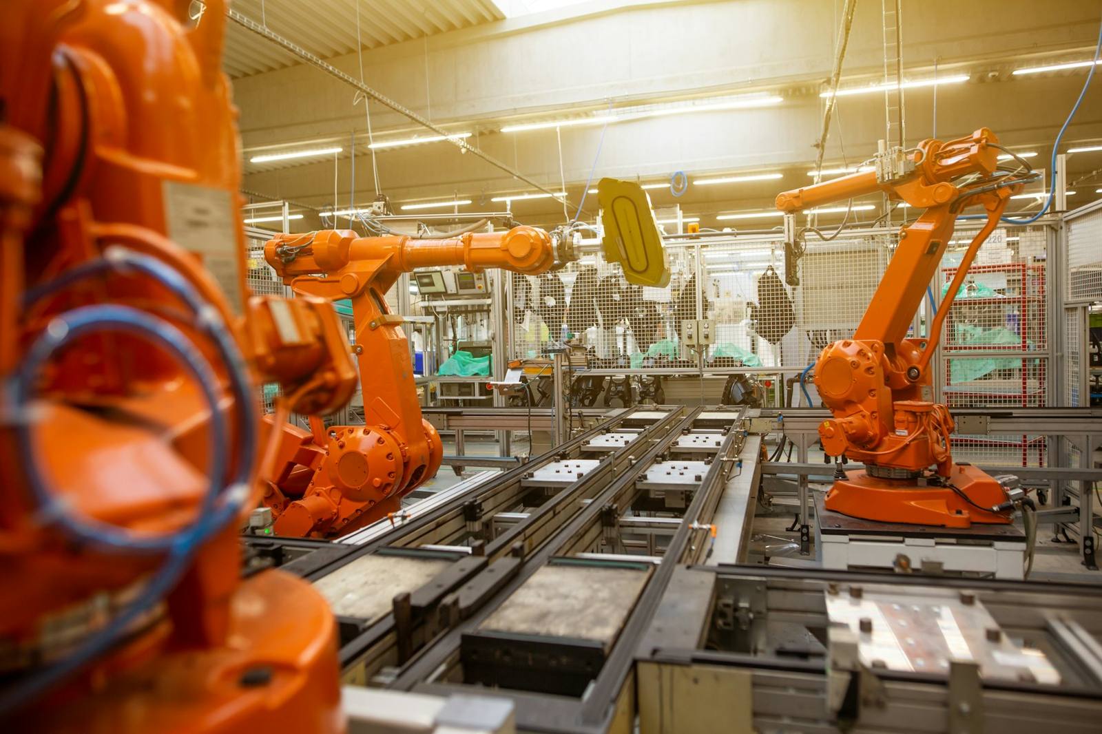 Industrial robotics on a production line